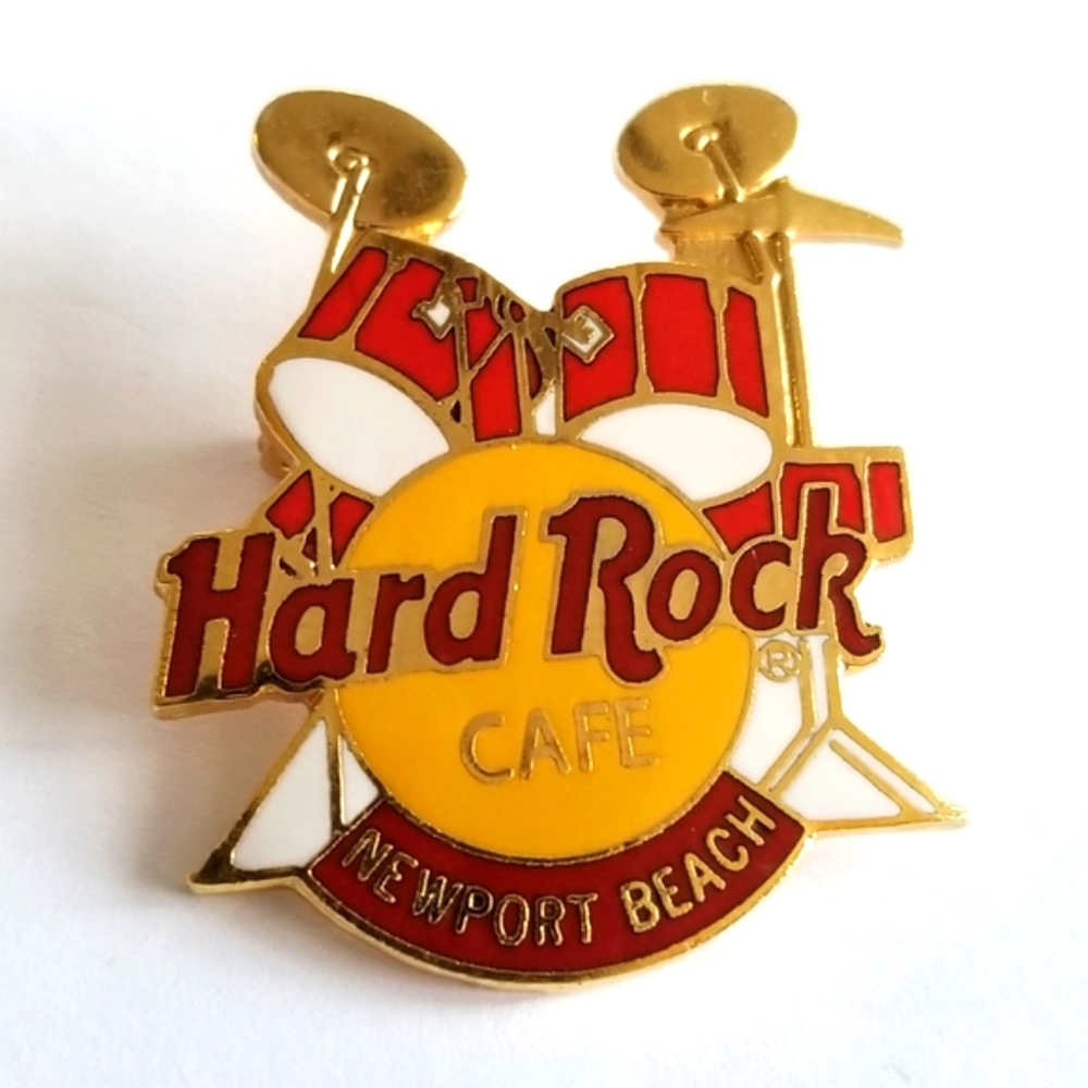 Vintage Hard Rock Cafe pin Newport Beach Blue Drum kit Logo Pin
